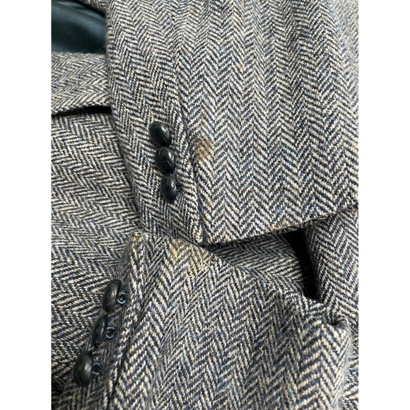 Anderson Little Blazer Harris Tweed 100% Wool Herringbone USA Leather Button‎ 44 - Picture 14 of 16